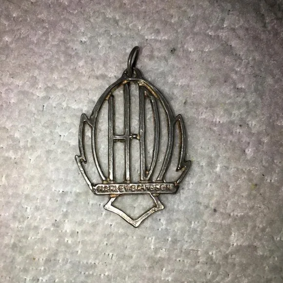 Open Sterling Silver Harley Davidson Pendant